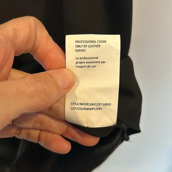 Vince Leather Trim Placket Silk Cap Sleeve Top Black - Picture 7 of 8